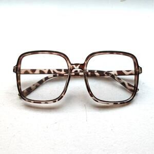 Retro Brown Tortishell Square Sunglasses 70s Festival Sunnies Zebra Print Shades